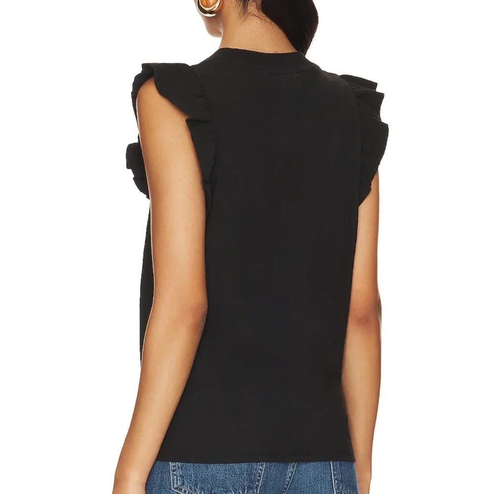 Nation LTD Black Ruffle Sleeve Tank Top - Picture 4 of 9